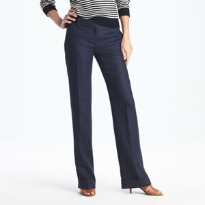 J. Crew Womens 2 Solid navy blue cafe trousers - straight wide leg